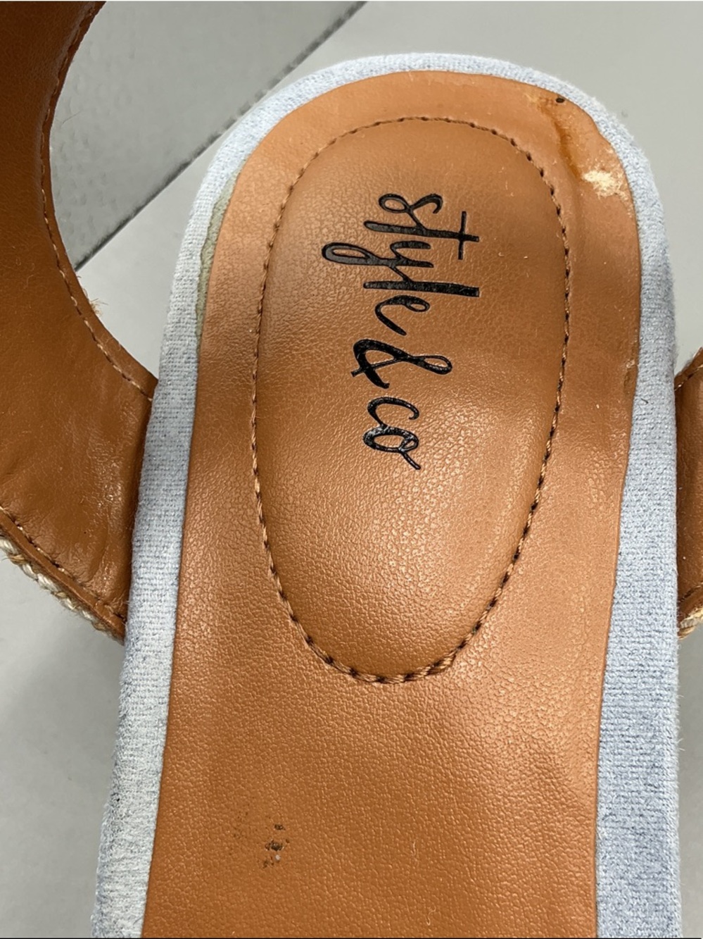 Style & Co. Mailena Light Blue Espadrille Wedge Ankle-Strap Sandals, size 8 - Picture 2 of 8